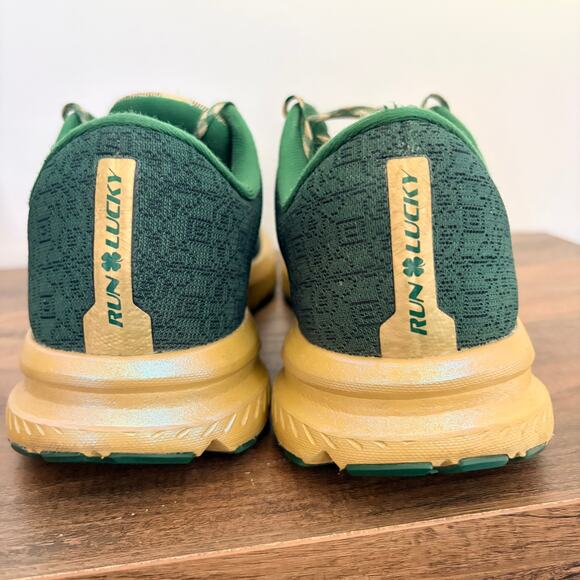 Brooks Launch 7 Run Lucky Women's 11 Green Gold Running Shoes Athletic Gym - Picture 4 of 9